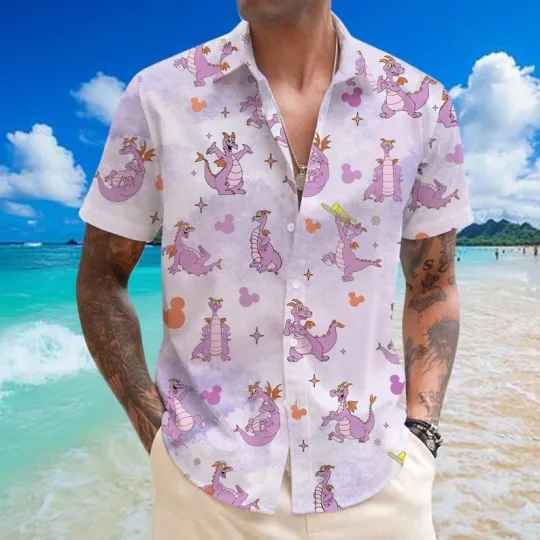 Discover Figment Hawaiian Shirt, Figment Button Up, Disney Figment Hawaiian Shirt,