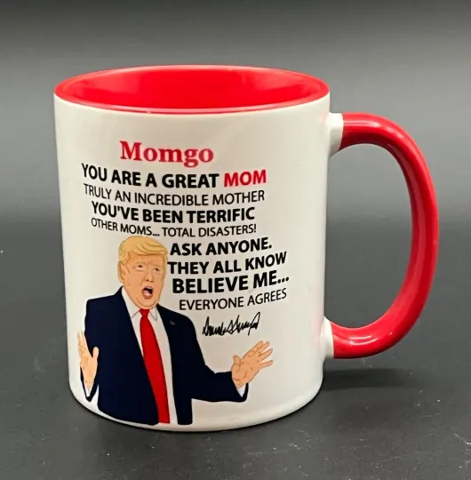 Discover Donald Trump MAGA White & Red Ceramic Great Mom Funny Coffee Mug
