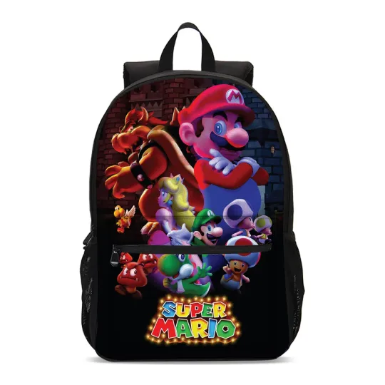 Discover Super Mario Bros Bowser Students Backpack, School Bag, Back To School Gift
