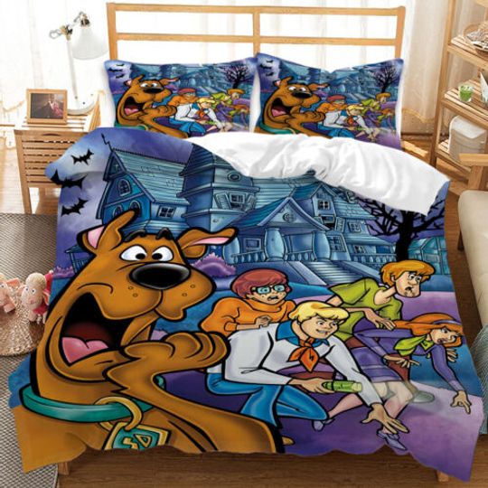 3D Scooby-Doo Quilt Duvet Set Bedding Set Pillowcase Single Double Queen Gift