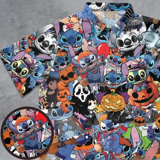 Discover Spooky Stitch Hawaiian Shirt