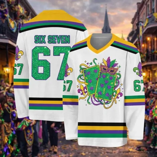 Discover Personalized Mardi Gras New Orleans Hockey Jersey for Men