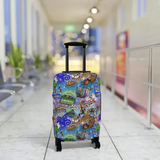 Discover Disney World Luggage Cover, Park Icons Travel Protector, Magical Vacation