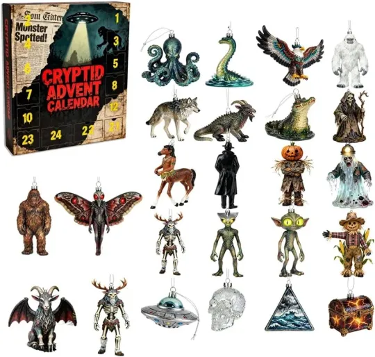 Discover Acrylic Advent Calendar Blind Box Mysteries of the Unknown 2025 Cryptid 24 Days of Monsters Legend