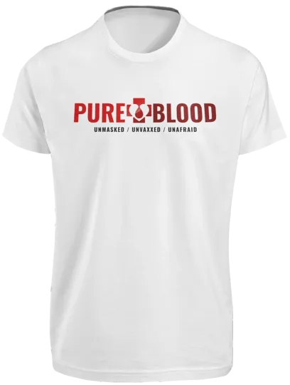 Discover Pureblood Unmasked Unvaxxed T-Shirt Funny Anti Vaccine No Vaccination