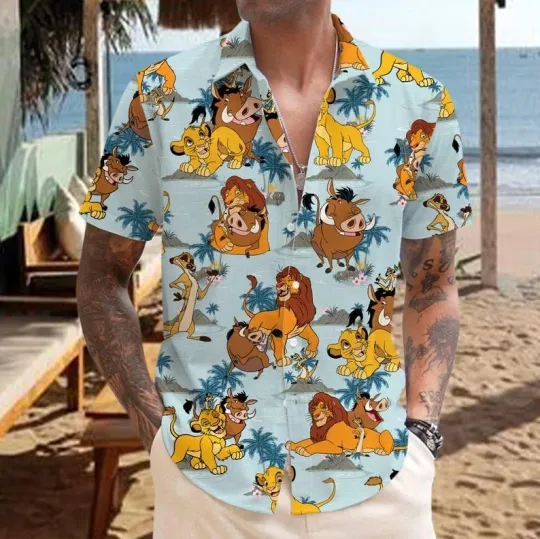 Discover Lion King Hawaiian Shirt, Disneyland Hawaiian Shirt, Simba Timon Pumba Shirt