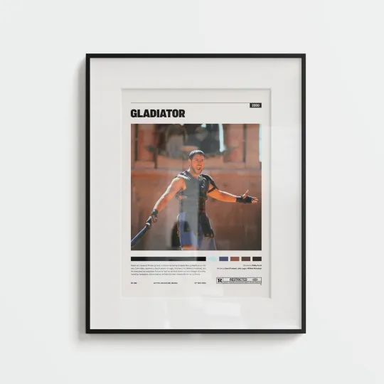 Discover Gladiator Minimalist Movie Poster – Premium Matte Vertical Artwork