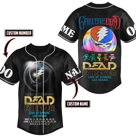 Discover Dead and Company Live At Sphere Las Vegas Concert Tour 2024 Baseball Jersey Shir