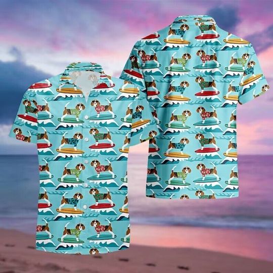 Beagle 3D All Over Printed Hawaiian Shirt, Aloha Hawaiian Shirt