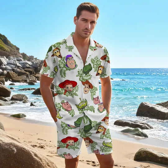 Discover Cartoon Cowboy Hawaiian Shirt Couples Matching Aloha Summer Outfit