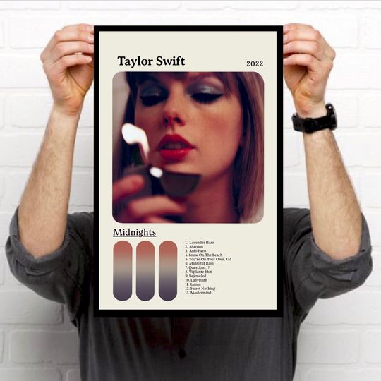 Taylor album cover poster, Midnights Poster,