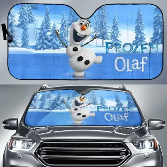 Love Frozen Olaf Winter Forest Car Windshield Sun Shade