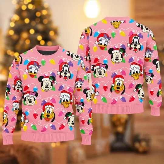 Discover Disney Mickey and Friends Christmas Family Silly Xmas Leds Ugly Christmas Sweater