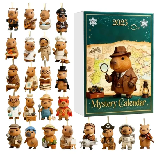 Discover 2025 Christmas Advent Capybara 2D Acrylic Decoration 24 Days Countdown Calendar