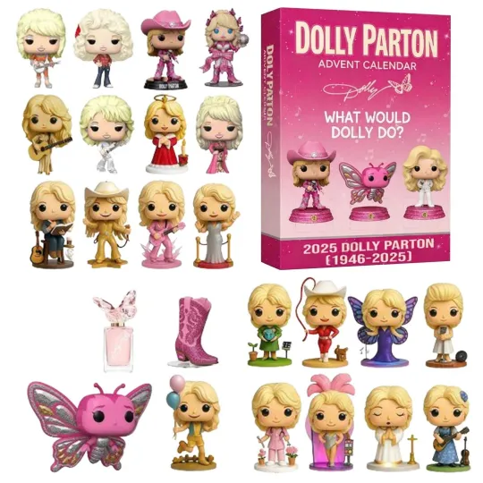 Discover 2025 Music Lover Christmas Advent Calendar Acrylic Dolly Parton 24 Days Decor