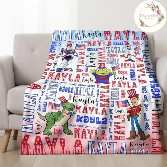 Discover Personalized Patriotic Space Hero Fleece Blanket for Home & Living