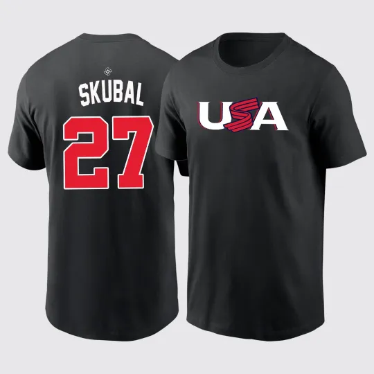 Discover Tarik Skubal #27 USA Team 2026 World Baseball Classic Double Sided T-Shirt