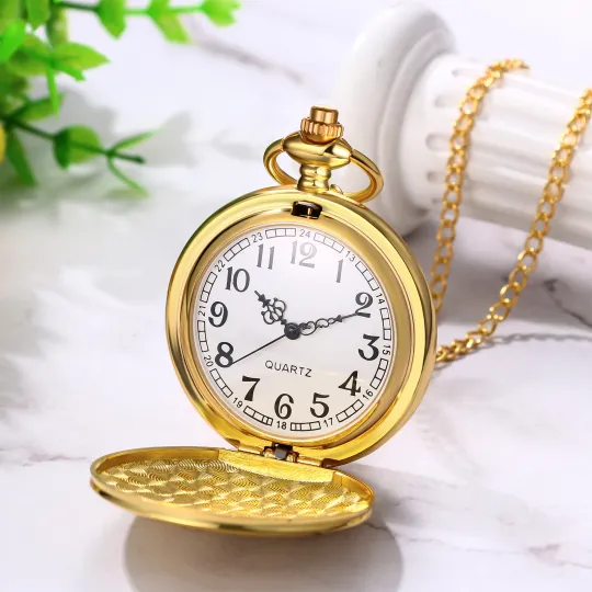 Discover Men's "To My Dad" Quartz Pocket Watch with Necklace - Father's Day Gift
