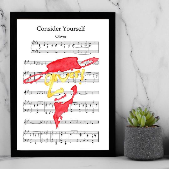 Oliver | Consider Yourself | Sheet Music Poster Print
