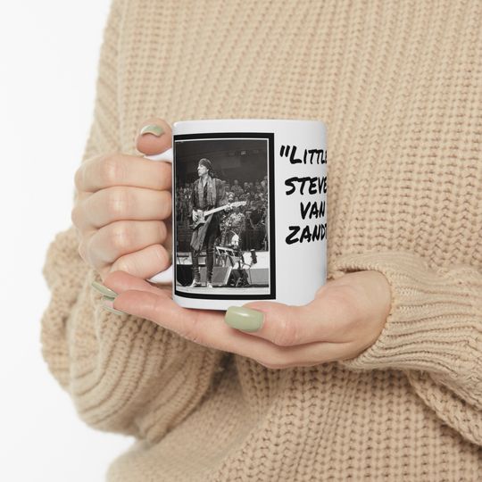 Little STEVE VAN ZANDT in Concert, with Bruce Springsteen, Rock & Roll Legend being himself (Tampa, Fl. 2/2/23) coffee mug 11oz
