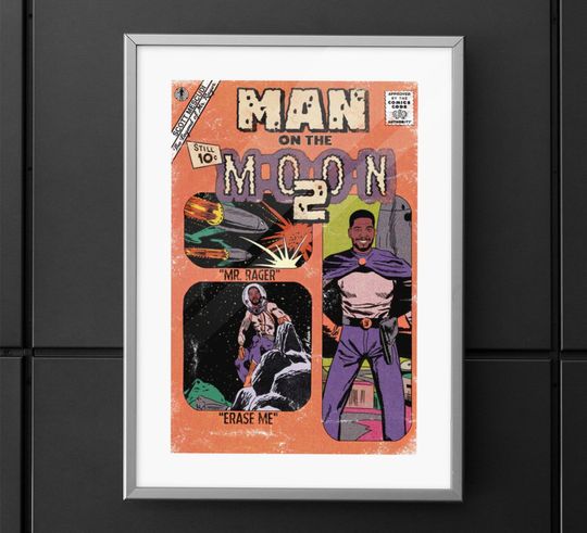 Man on the Moon 2 - Hip Hop Comic Poster/Print