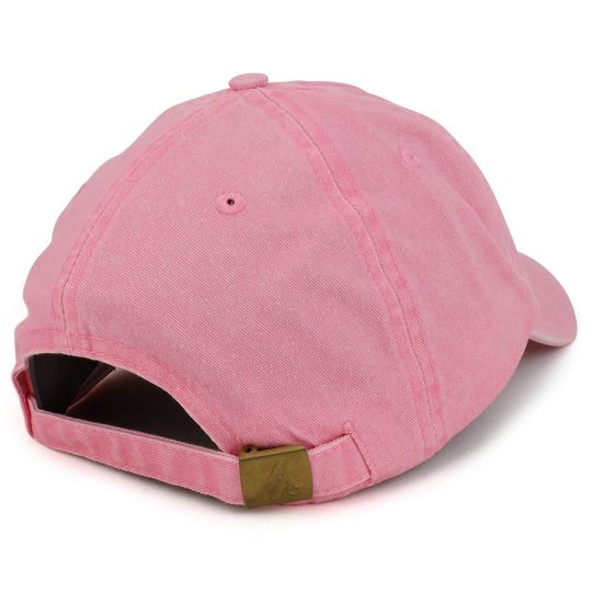 Small Breast Cancer Awareness Ribbon Embroidered Washed Cotton Cap