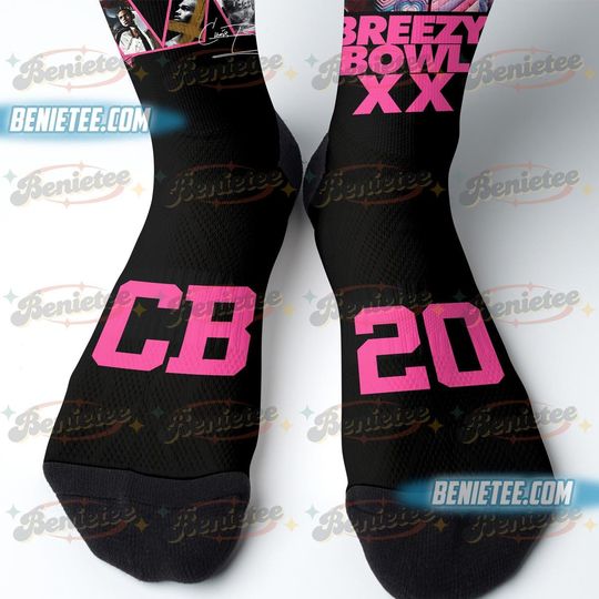 Vintage Chris Brown Tour Socks, Breezy Bowl XX Socks