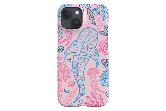 Pink Whale Shark Coral Reef Phone Case