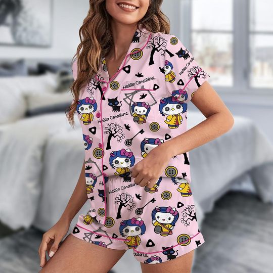 Coraline Halloween Pajamas Set Short