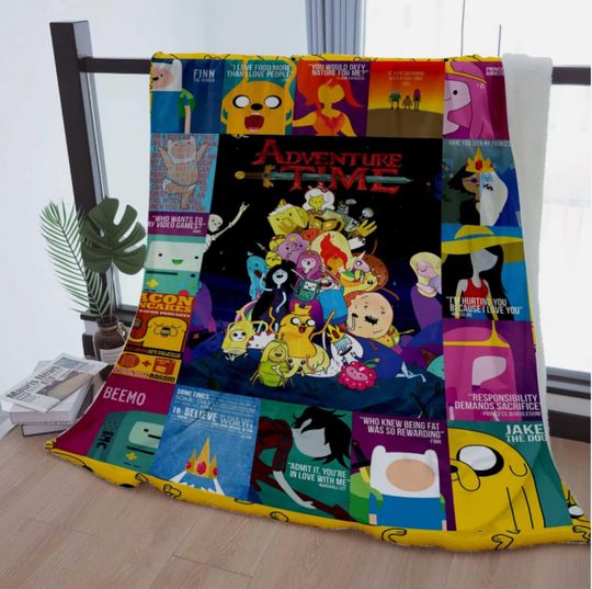 Adventure Time Blanket, Adventure Time Series Fleece, Sherpa Blankets