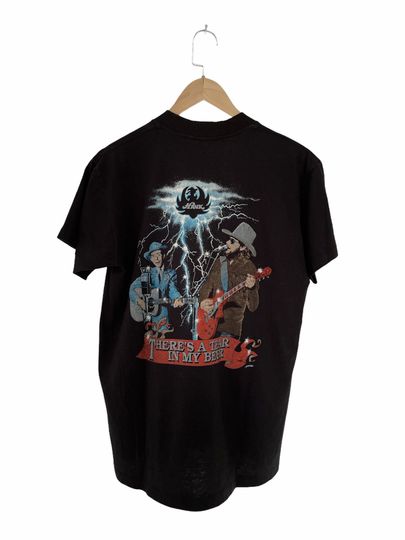 Vintage 80s Hank Williams Jr Theres A Tear In My Beer Promo T-shirt
