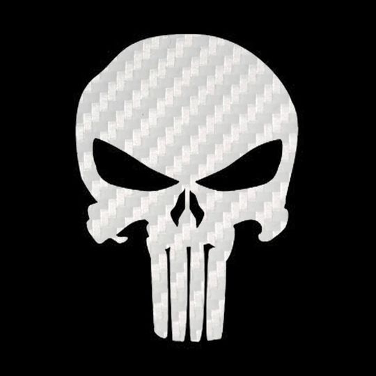 Punisher Skull Decal - Carbon Fiber Vinyl Sticker