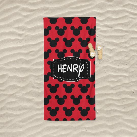 Personalized Monogram Beach Towel Minnie Mouse Towel Personalized Personalized Mickey Mouse Towel