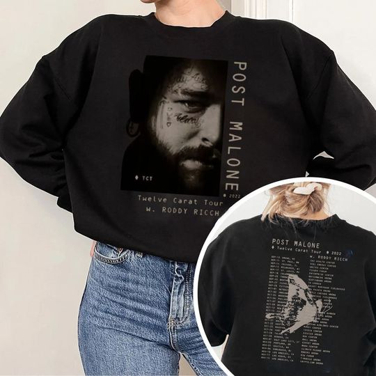 Post Malone Vintage Shirt, Post Malone Twelve Carat 2022 Tour Sweatshirt