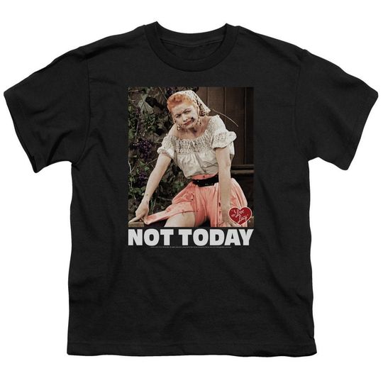 I Love Lucy Not Today Kid's Black T-Shirts