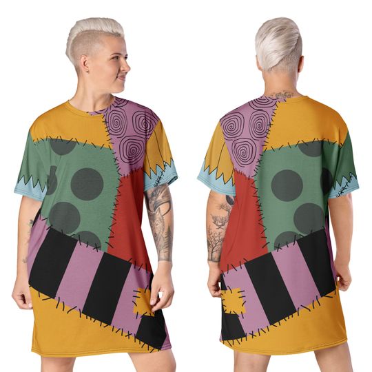 Nightmare Sally Costume Zombie Ragdoll T-Shirt Dress