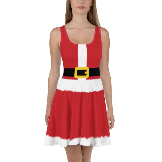 Mrs. Santa Claus Skater Dress | Hostess Christmas Cosplay Dance Running Costume | Sexy Xmas Holiday Outfit
