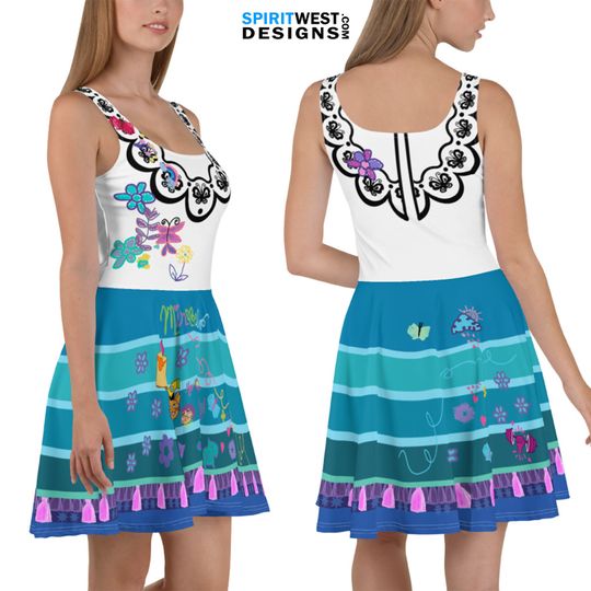 Mirabel Costume Skater Dress, Encanto Cosplay Halloween Dance Running Gymnastics Activewear