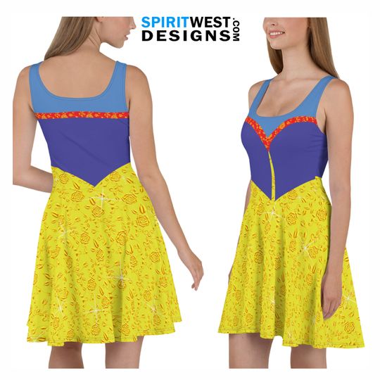 Snow White Costume Skater Dress, Princess Hero Cosplay Halloween Costume
