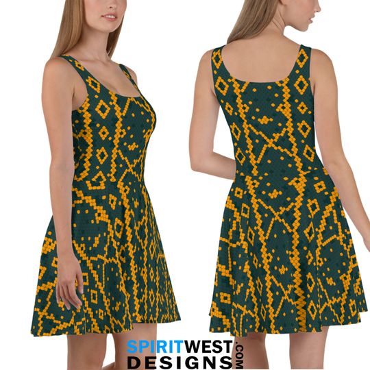 Snake Skin Skater Dress | Safari Cosplay Halloween Costume | Animal Print | Woman Teen Costume
