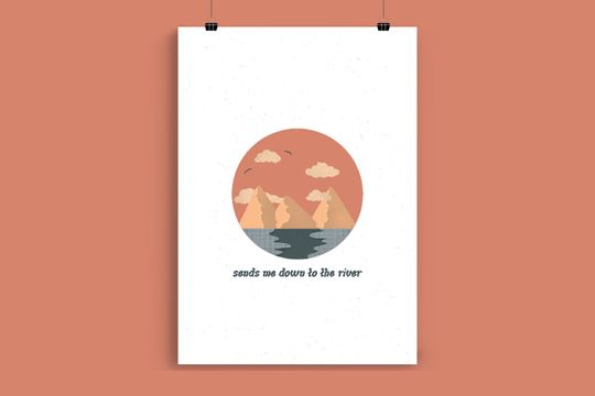 Bruce Springsteen The River Illustration Art Music Poster