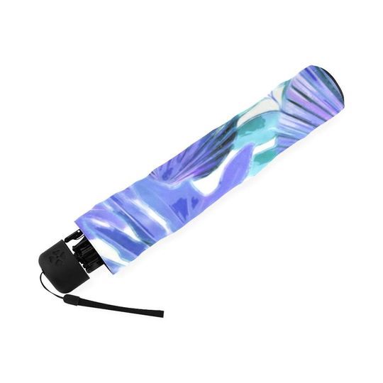 Tropical Leaf Blue Umbrella