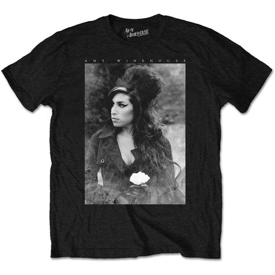 Amy Winehouse Flower Portrait Rock Tee T-Shirt