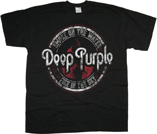 Deep Purple Smoke on the Water Design Rock Official Tee T-Shirt