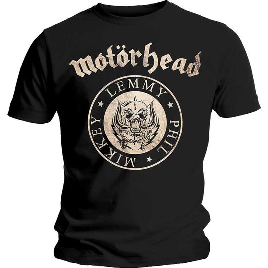 Motorhead Lemmy Kilmister Phil Mikkey  Tee T-Shirt Mens Unisex