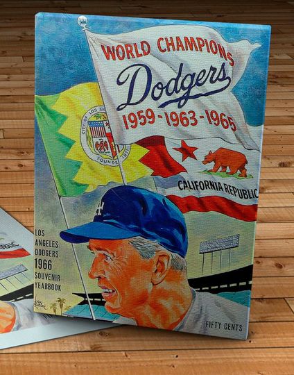 1966 Vintage Los Angeles Dodgers - Walter Alston Program - Canvas Gallery Wrap