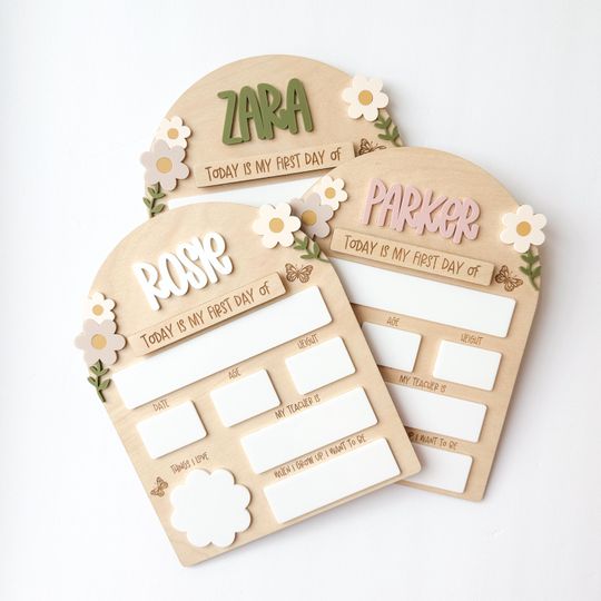 First Day Of School Sign, Personalized Girl Back To School Sign, School Photo Prop