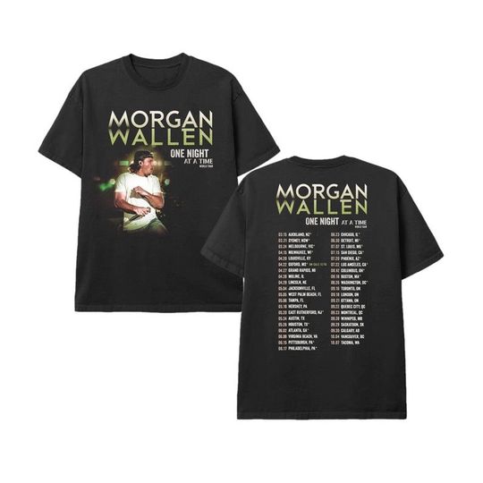 Trending One Night At A Time M-organ Wallen World Tour 2023 Double Sided Shirt