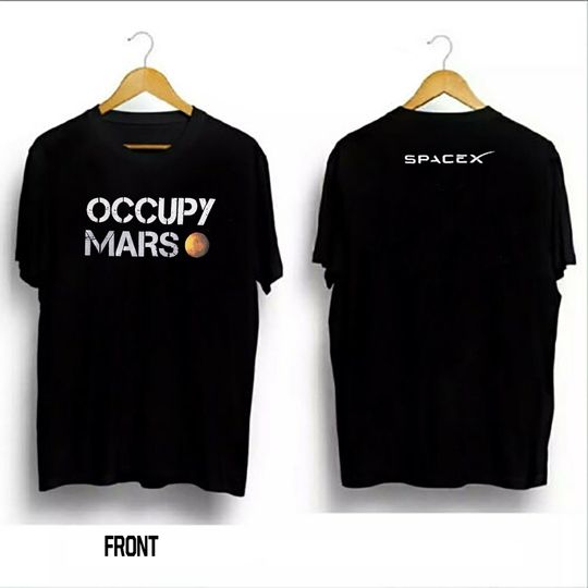 Occupy Mars Shirt, Elon Musk Occupy Mars Double Sided Shirt