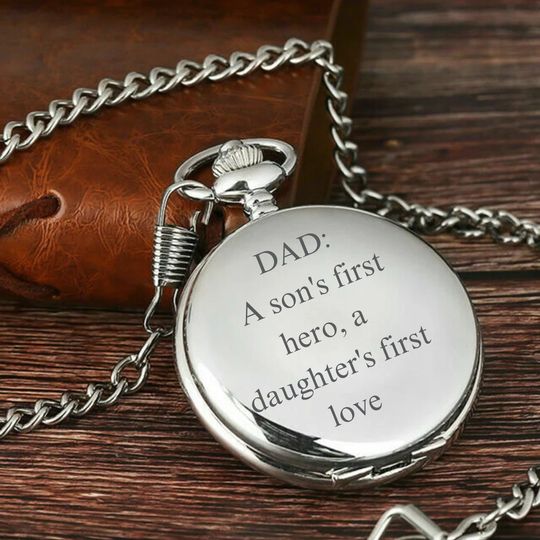 Personalized Engraved Monogram Pocket Watch for Groomsmen